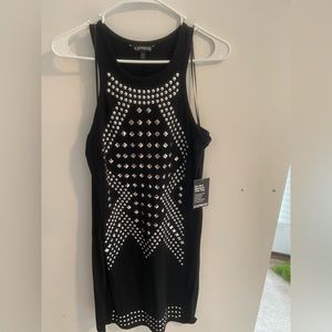 Express Black bodycon studded mini dress